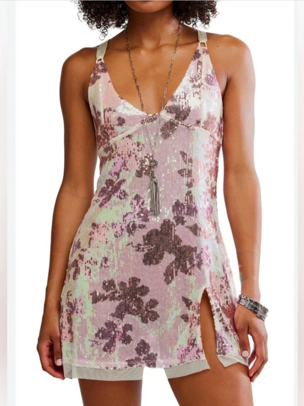 Free People Dazzle Me Sequin Mini Dress size M